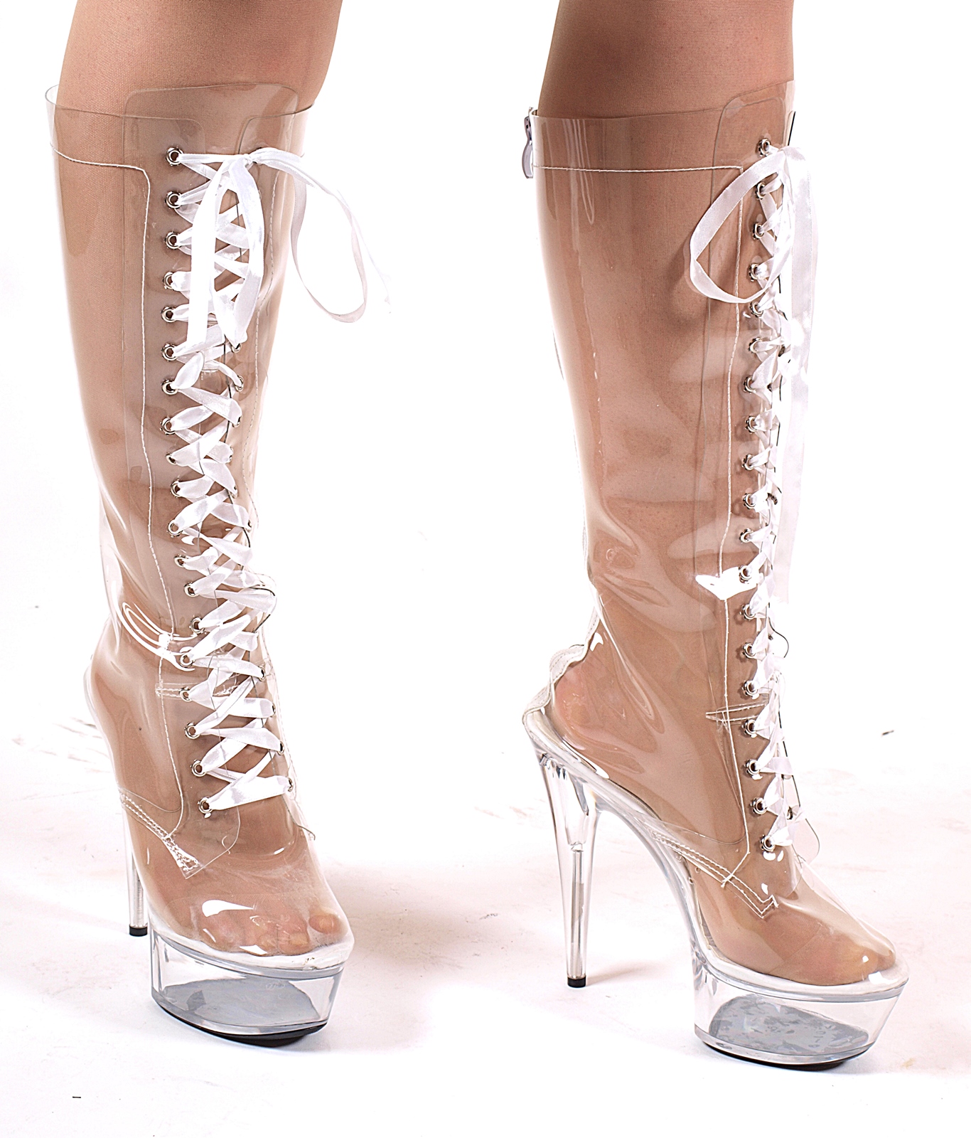 High Heels im Gothic style Gr 36-46 von  Kassiopeya Lack Knee Boots 