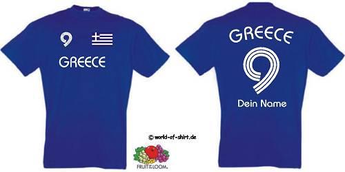 GRIECHENLAND/GREECE T-SHIRT TRIKOT LOOK ink.WUNSCHDRUCK
