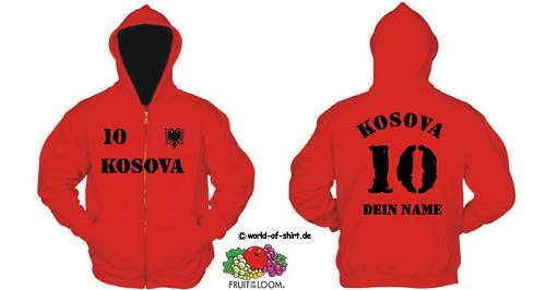 KOSOVO / KOSOVA KAPUZEN JACKE INKL.WUNSCHDRUCK/ADLER