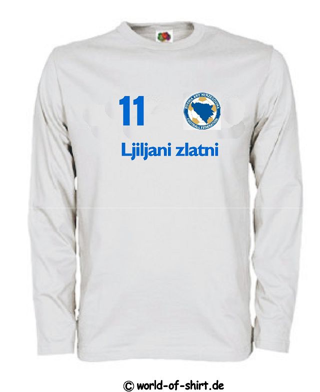BOSNIEN BOSNA Ljiljani zlatni TRIKOT T-SHIRT LONGSLEEVE