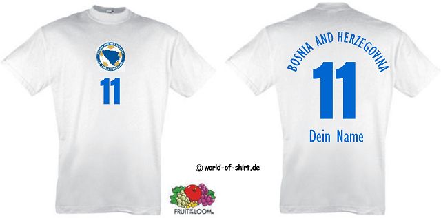 BOSNIEN BOSNA Ljiljani zlatni TRIKOT SHIRT WUNSCHNAMEN