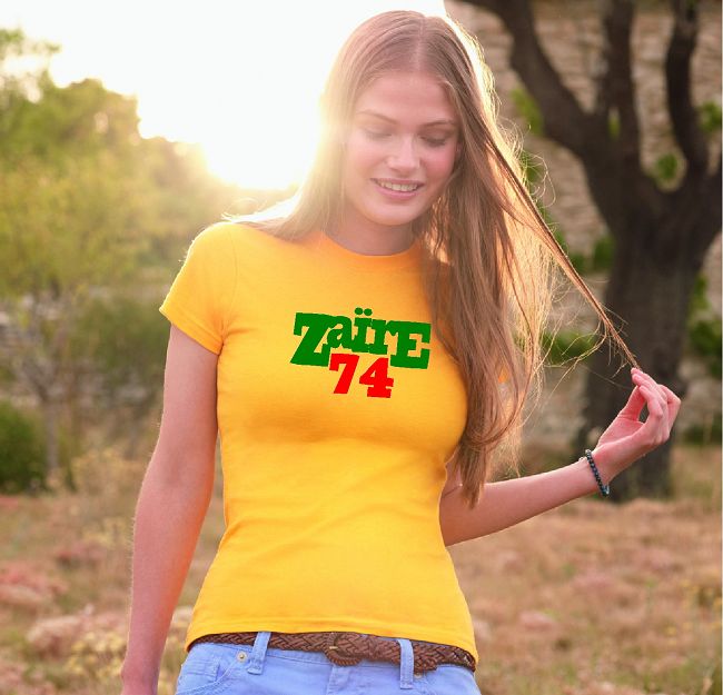 ZAIRE 74 MUHAMMAD ALI GIRLIE DAMEN SHIRT RUMBLE JUNGLE