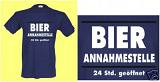 BIER ANNAHMESTELLE 24std. GEÖFFNET T-SHIRT - FUNSHIRT