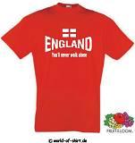 ENGLAND YOU NEVER WALK ALONE T-SHIRT von S-XXL rot