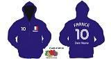 FRANKREICH KAPUZEN JACKE INKL.WUNSCHNAMEN u. NUMMER