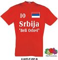 SERBIEN / SRBIJA "BELI ORLOVI" T-SHIRT IM TRIKOT LOOK