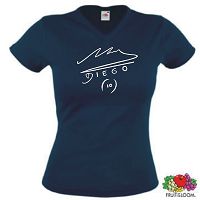 DIEGO MARADONA UNTERSCHRIFTEN GIRLIE T-SHIRT XS-XXL
