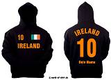IRLAND / IRELAND KAPUZENSWEAT INKL.WUNSCHNAMEN & NUMMER