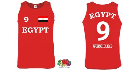 ÄGYPTEN ÄRMELLOS T-SHIRT TRIKOT INKL. NAMEN & NUMMER 10