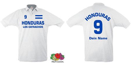 HONDURAS BEIDS POLO SHIRT IM TRIKOT NAMEN&NUMMER 27