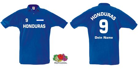 HONDURAS BEIDS POLO SHIRT IM TRIKOT NAMEN&NUMMER 33