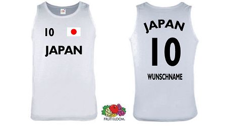 JAPAN T-SHIRT ÄRMELLOS TRÄGERSHIRT inkl.NAMEN&NUMMER 12
