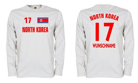NORDKOREA LONGSLEEVE T-SHIRT TRIKOT INKL.NAME&NUMMER 20