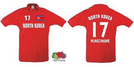 NORDKOREA KINDER 104-164 POLOSHIRT TRIKOT NAME&NUMMER24