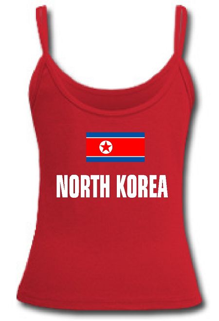 NORDKOREA DAMEN SPAGHETTI T-SHIRT TOP TRIKOT XS-XL 35