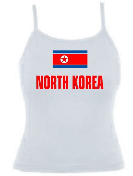 NORDKOREA DAMEN SPAGHETTI T-SHIRT TOP TRIKOT XS-XL 36