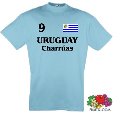 URUGUAY CHARRUAS T-SHIRT IM TRIKOT LOOK VON S-XXL 5