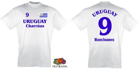 URUGUAY CHARRUAS KSHIRT 104-164 TRIKOT NAMEN&NUMMER 3