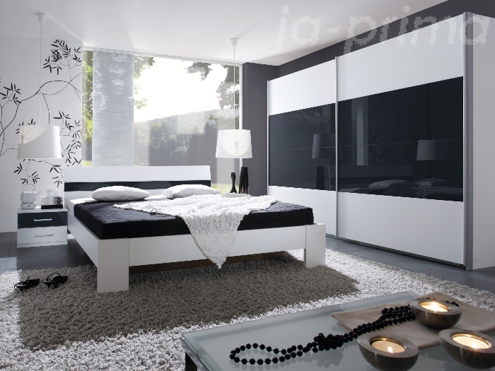 Mix Schwarzglas <!-- Schlafzimmer Schrank Bett Schwarzglas-->