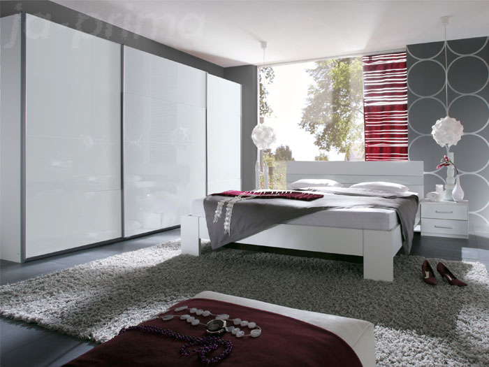 Schlafzimmer Mix Glasweiß <!-- Schlafzimmer Schrank Bett Glasweiß-->