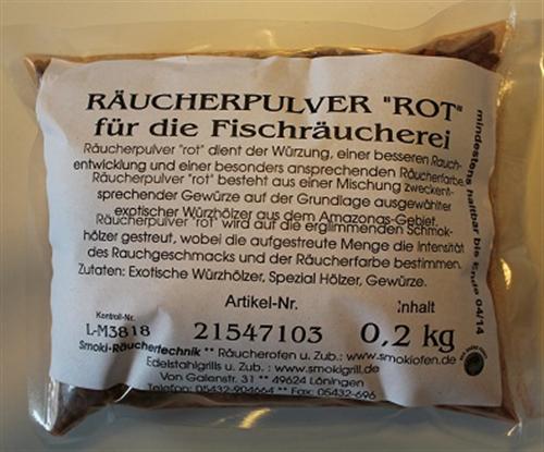 Gewürzräucherpulver rot Fisch für Räucherofen, 200gr. - Art.Nr.064