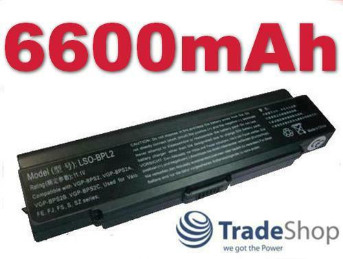 Akku f&uuml;r Sony VGN, Vaio Laptops, mit 11,1Volt 6600mAh