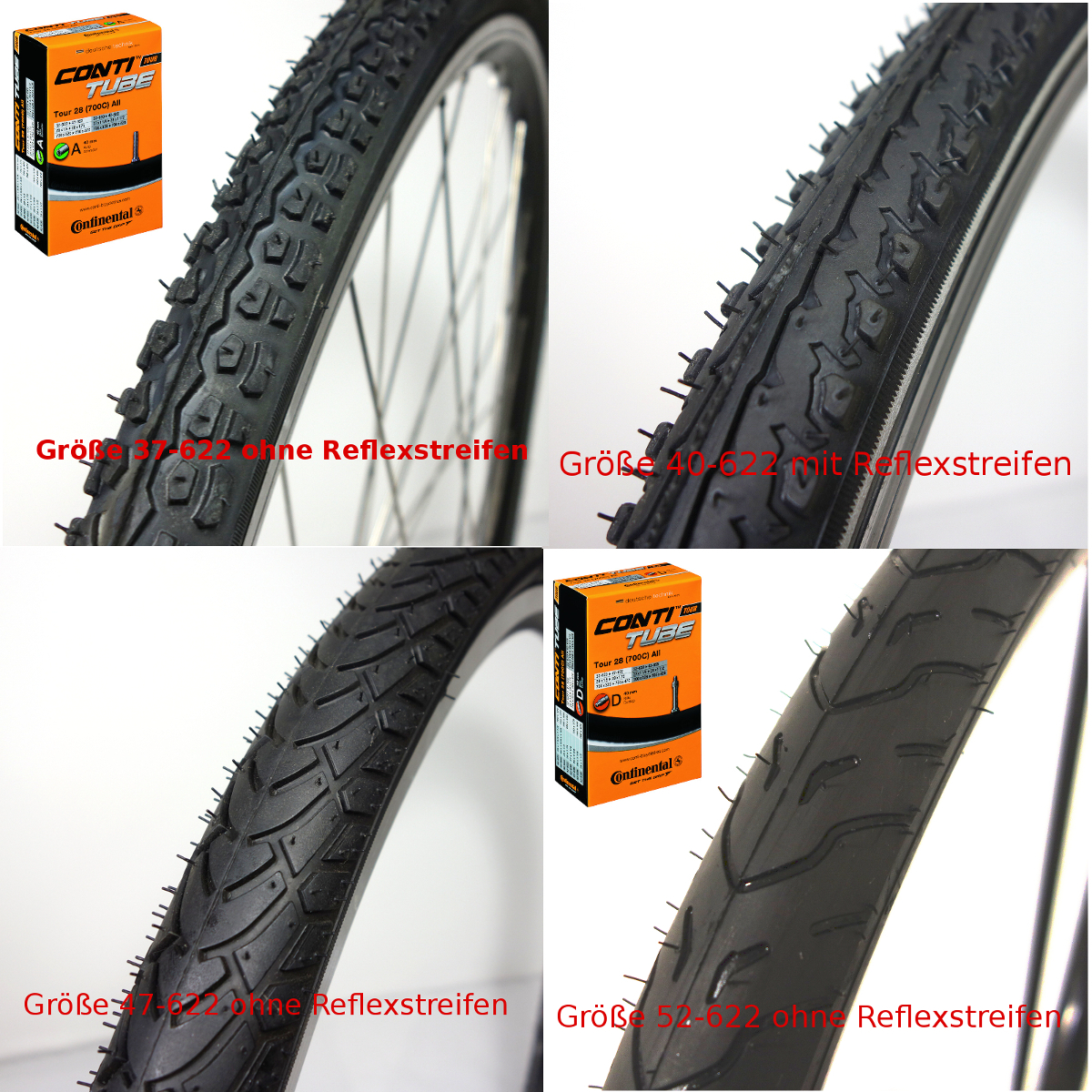 2-x-28-Zoll-Rubena-Fahrrad-Reifen-2-x-Continental-Schlauch-Fahrraddecke-Mantel