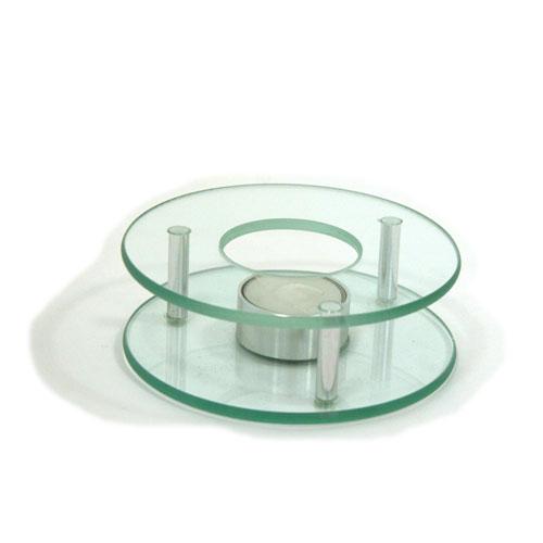Testrut Glas St&ouml;vchen rund mit Chrom &Oslash; 12,5 cm 218220