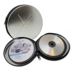 Stylische XLayer CD-Tasche Metall rund für 12 BD / CD oder DVD