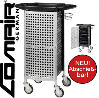 Friseurwagen-Arbeitswagen-PROFI-TRESOR-Rollwagen-6-Kaesten-2-Foenhalter-NEU