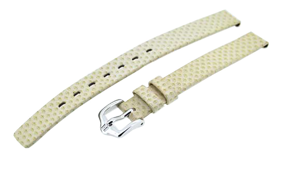 Uhrenarmband Hirsch 19996899-10 Lederband beige Special Muster 10mm  6054