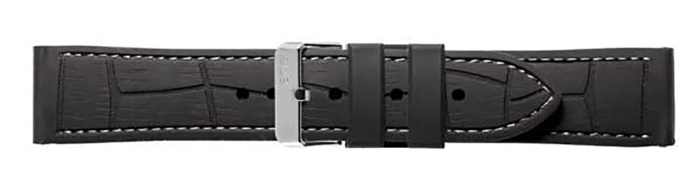 Uhrenarmband SILIKON schwarz NAHT grau SEIKO CASIO 20mm 20010113 7509