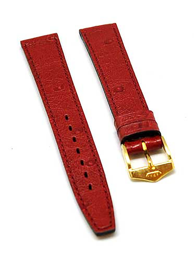 FORTIS Uhrenarmband LEDER rot mit roter Naht 14mm gold NEU 8514