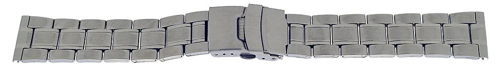 Uhrenarmband Metallband edler Stahl Faltschließe silber 20mm NEU 11695