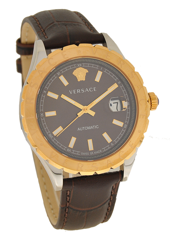 Versace Herren Automatic Uhr VZI02 Leder braun Datum UVP:1160,-€ 12092