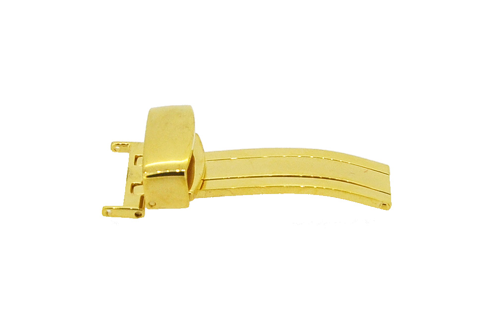 Ersatzschließe Edelstahl Kipp- Faltschließe für Uhrenarmbänder gold 16mm NEU 12581
