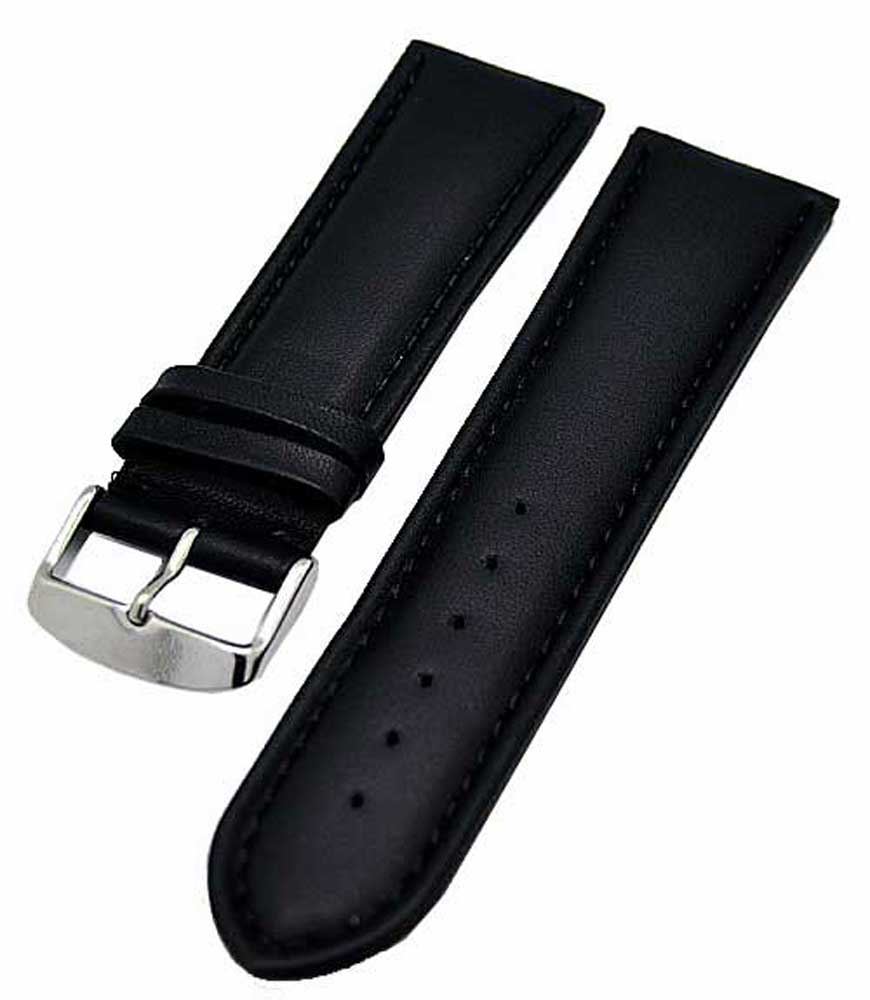 Uhrenarmband Armband schwarz Ton in Ton 18mm Kalbleder NEU 3816