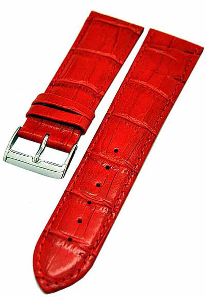 Uhrenarmband Kalbleder ROT 28mm mit Alligator-Struktur 3931