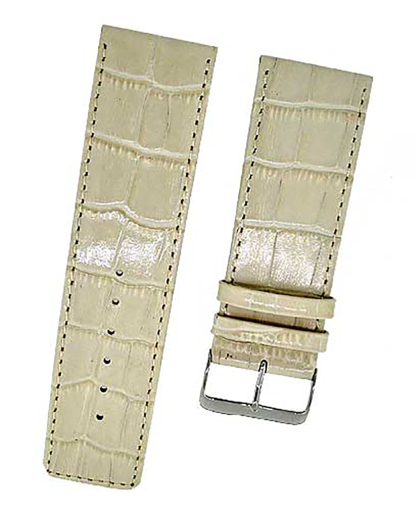Uhrenarmband Kalbleder CREME 12mm mit Alligator-Struktur 3963
