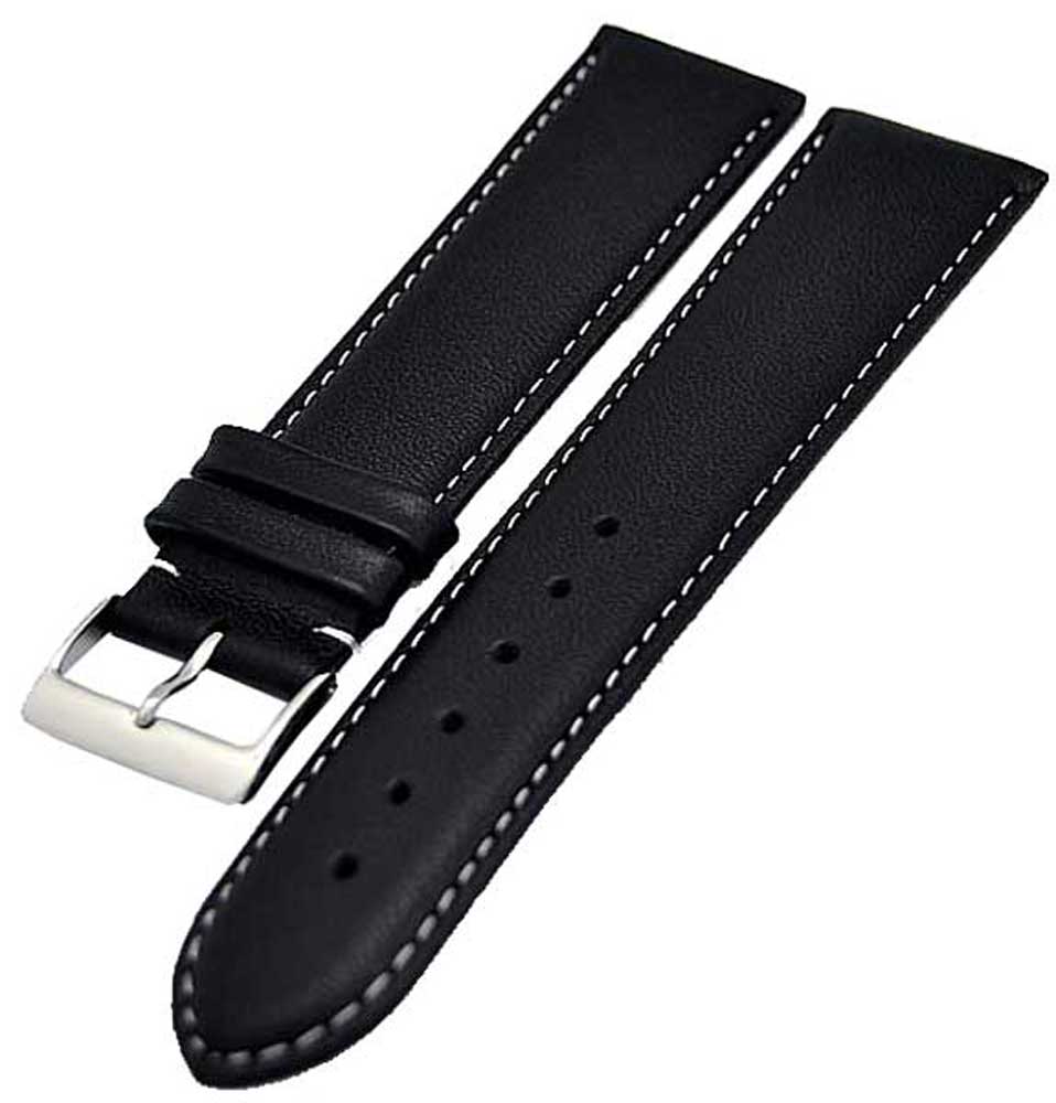 Uhrenarmband Xl extra Lang schwarz fein gepolstert 16mm  4164