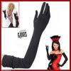 Schwarze Lycra Handschuhe (Extralang) # 1449C
