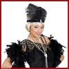 Charleston Pailletten-Stirnband (schwarze Feder) 8668F