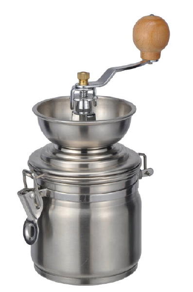 Edelstahl KAFFEEMÜHLE mit KERAMIK-MAHLWERK Neu #56