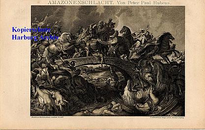 Orig.-Stich aus 1894: Amazonenschlacht