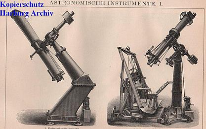 Orig.-Stich aus 1894: Astronomische Instrumente I-II