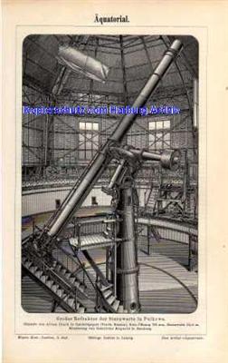 Orig.-Stich aus 1893: Äquatorial (Fernrohr)
