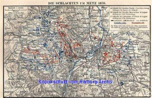 Orig.-Stich von 1893: Die Schlacht um Metz 1870