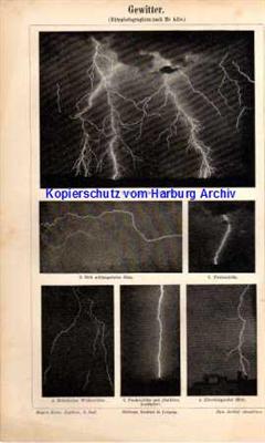 Orig.-Stich aus 1893: Gewitter (Blitz)
