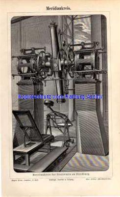 Orig.-Stich aus 1893: Über den Meridiankreis