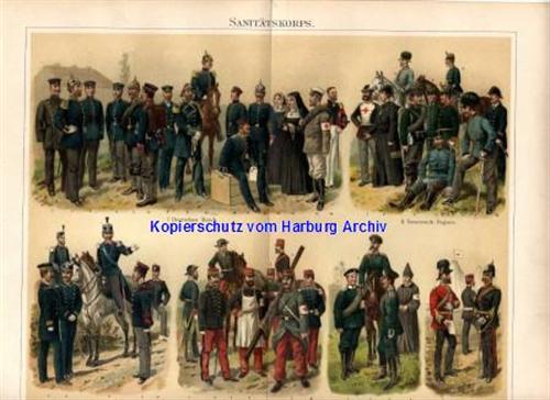 Orig.-Farblitho aus 1893: Sanitätskorps